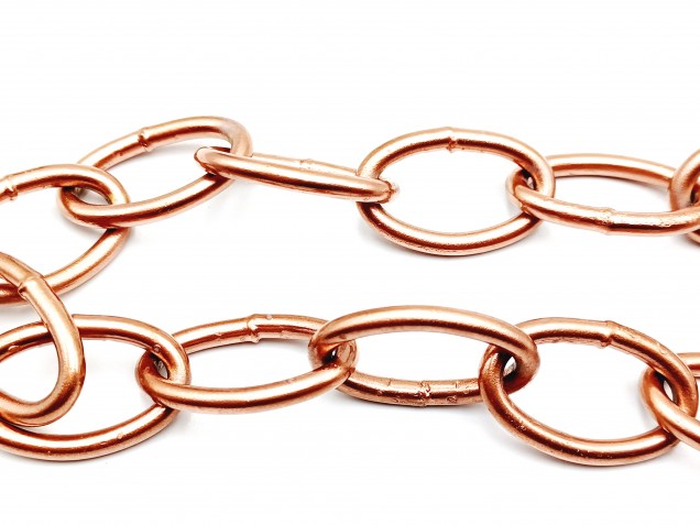 Copper and chrome ceiling rose hook large or small with optional chain