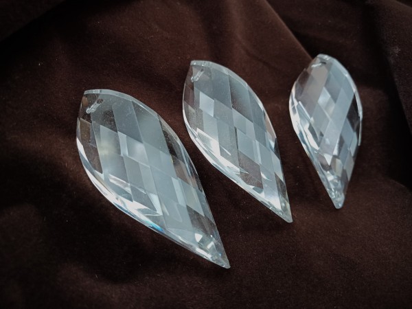 Crystal Chandelier Pendant Drops Twisted Leaf x 3