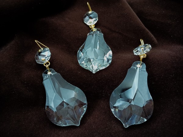 Crystal Chandelier Pear Drop With Button Pack Of Three