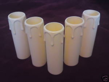 Candle Tubes-sleeves ivory Drip Plastic 105mm x 26mm