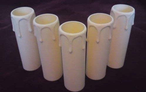 Candle Tubes-sleeves ivory Drip Plastic 105mm x 26mm