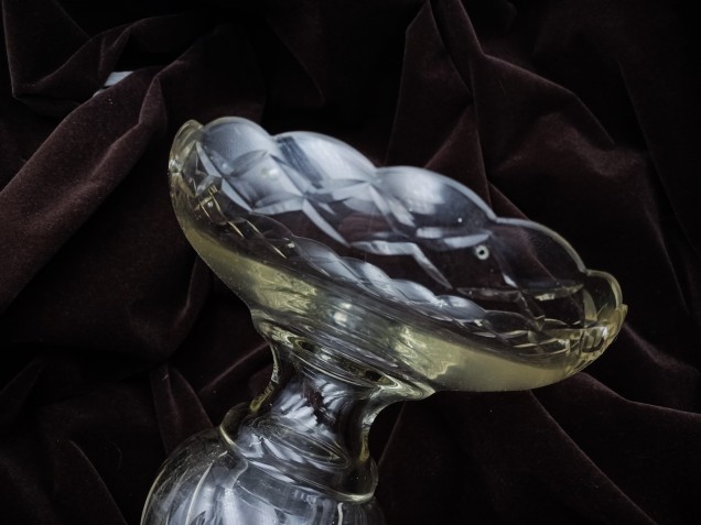 Czechoslovakian cut glass Chandelier stem 