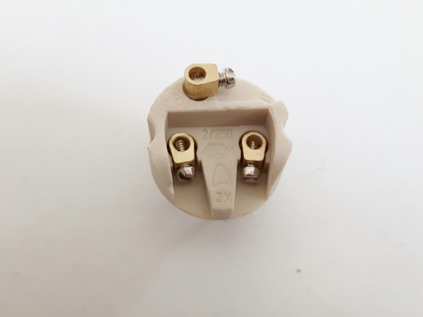 Small Edison screw  E14 lamp holder plain skirt Brass finish