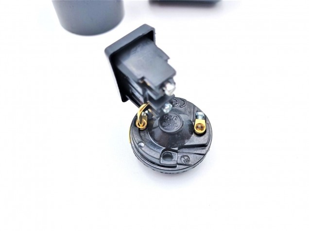 Rocker switch lamp holder E27 Black 10mm base plain or threaded skirt