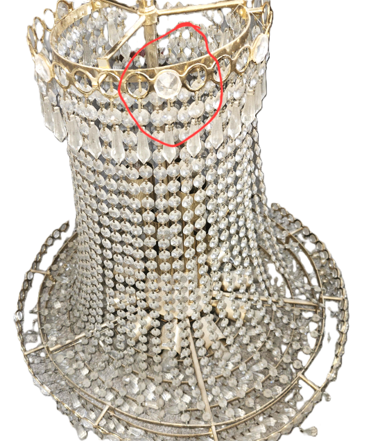 Chandelier Ring With Crystal Buttons 