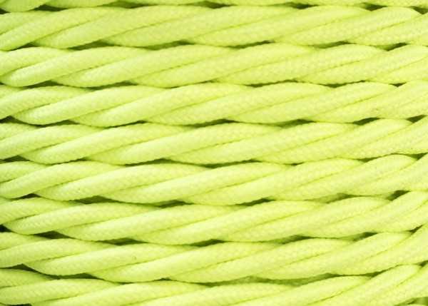 100 METRES of yellow Braided 3 core silk flex lighting cable 0.75mm