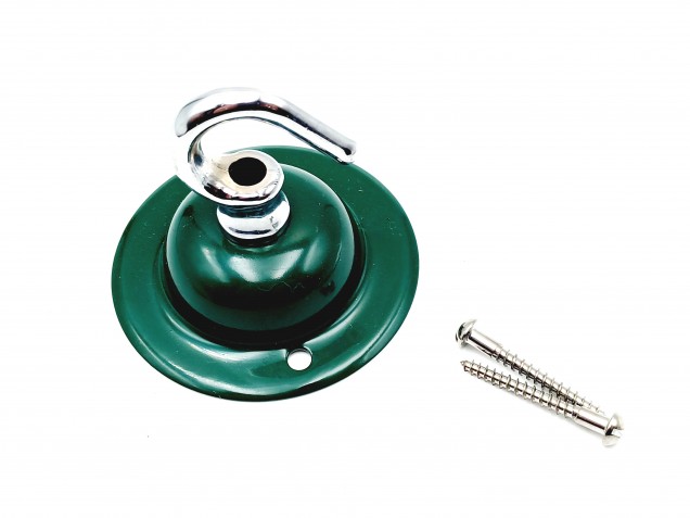 Green and chrome ceiling rose hook large or small with optional chain 