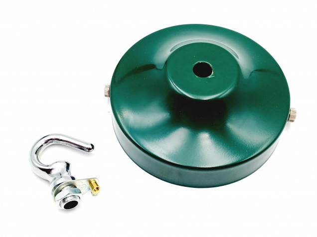 Green and chrome ceiling rose hook large or small with optional chain 