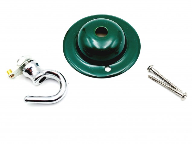 Green and chrome ceiling rose hook large or small with optional chain 