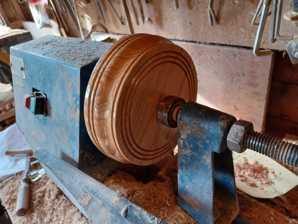 Small chunky ceiling Pattress Utile Approx. Width 135mm varnished 