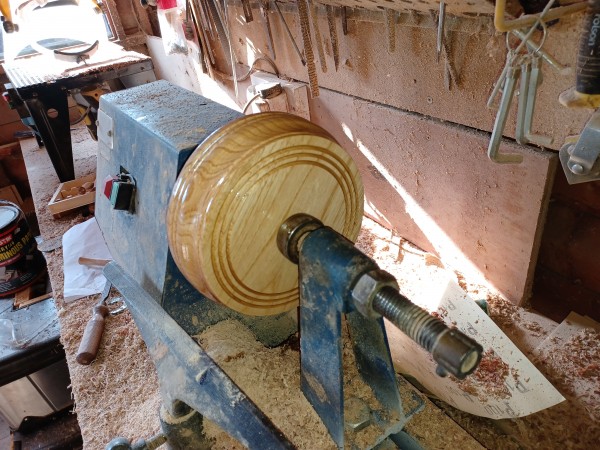 Round Hardwood Pattress English Oak Width 215mm width