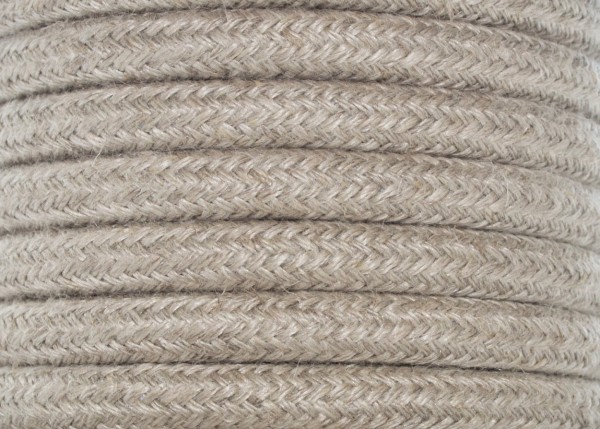 Braided Round silk Electric Cable  Hessian Finish 3 core 0.50mm x 100metres