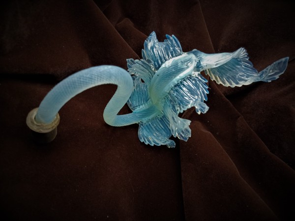 Original Antique Venetian Chandelier blue glass Leaf 