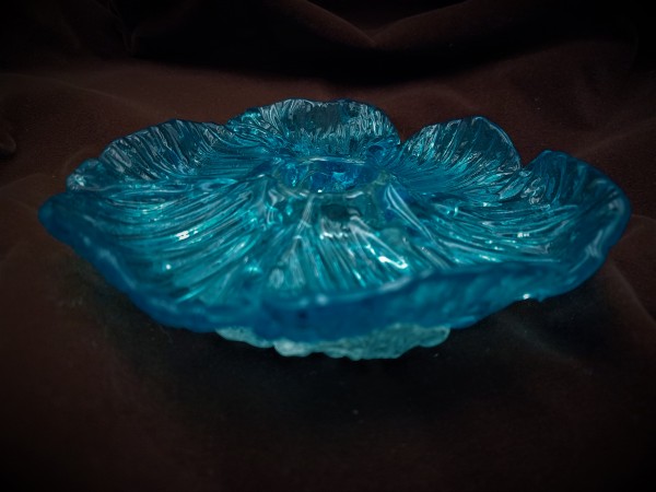 Antique Italian Blue Chandelier Glass Rosette