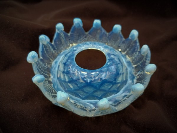Antique Italian blue Chandelier glass pan 