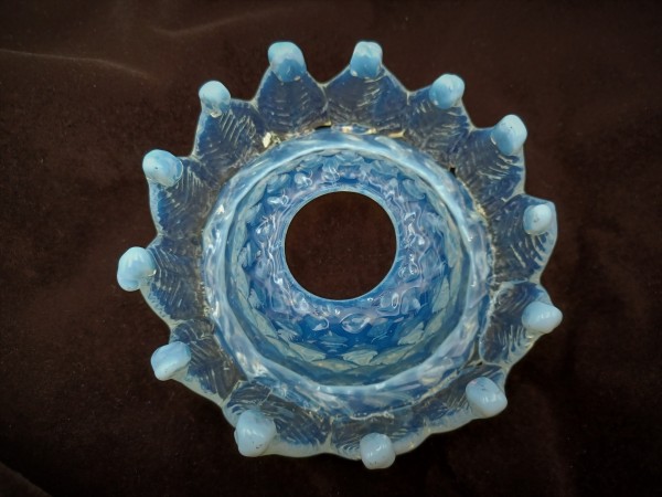 Antique Italian blue Chandelier glass pan 