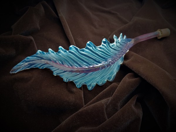 Italian Chandelier glass Leaf pink and blue