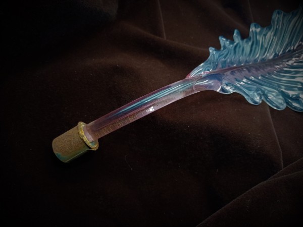 Italian Chandelier glass Leaf pink and blue