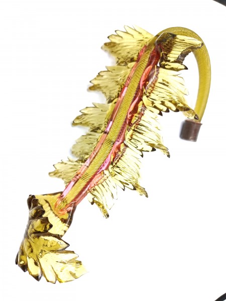 Italian Chandelier glass crook Leaf pink and green pack of 2 