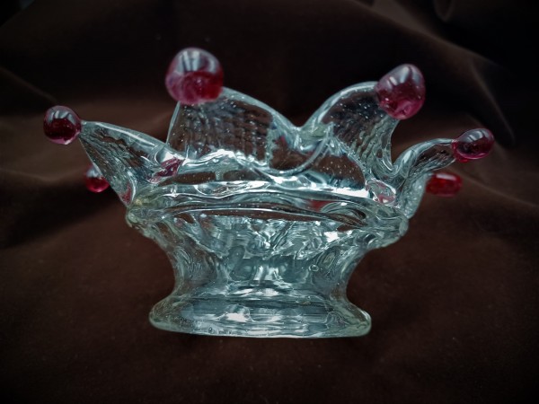 Venetian Chandelier Glass Stem Collar With Red Tips 