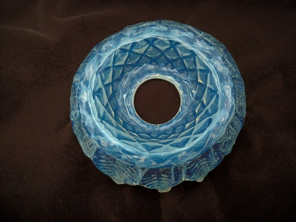 Antique Italian blue Chandelier glass pan 