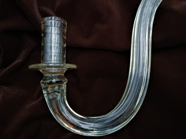 Large antique Murano Clear Glass Chandelier arm for candle