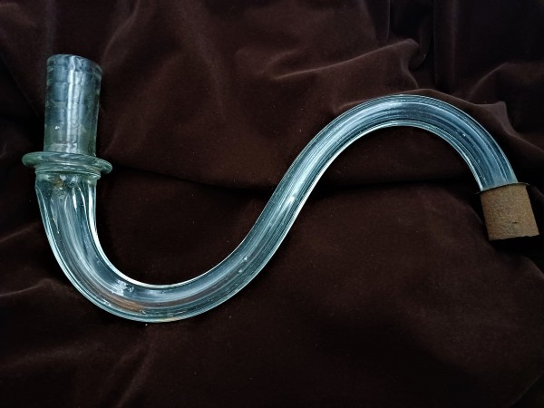 Large antique Murano ribbed Clear Glass Chandelier arm for candle 