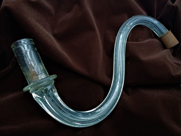 Large antique Murano ribbed Clear Glass Chandelier arm for candle 