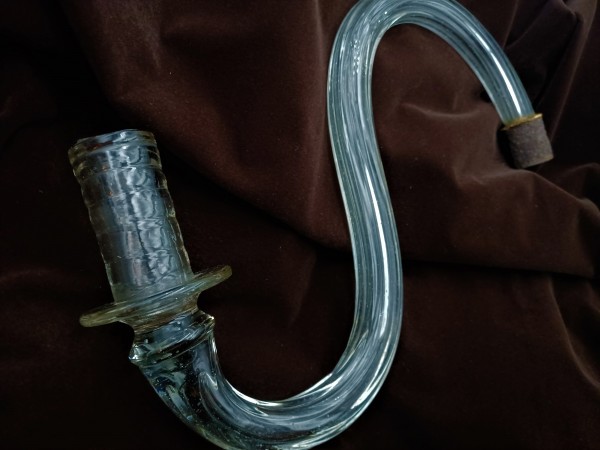 Large antique Murano Clear Glass Chandelier arm for candle