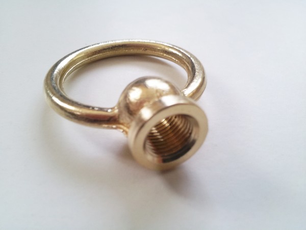 chandelier hook closed brass loop 10mm thread 42mm dia