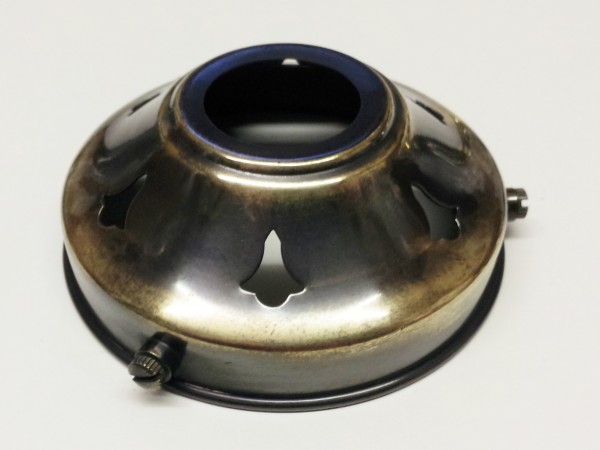 3 1~4 INCH BRUSHED ANTIQUE EFFECT GALLERY - GLASS SHADE HOLDER