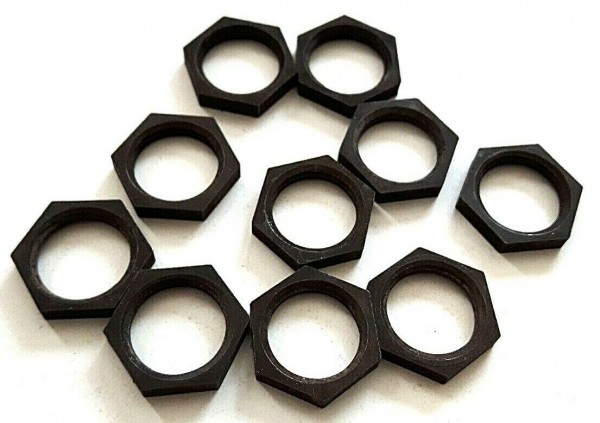 Antique Brass M13 hex nuts 1mm fine Pitch Thread