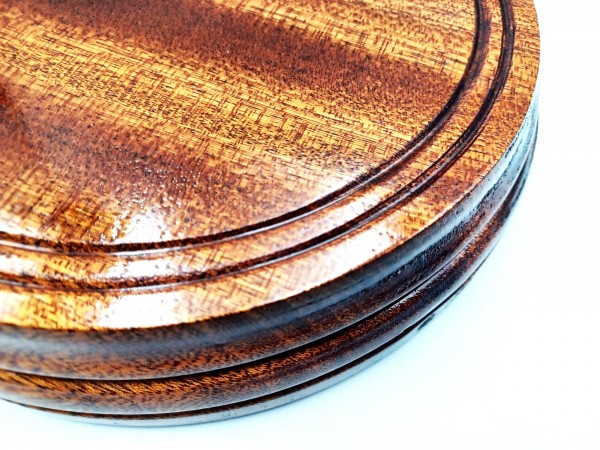 Large Hardwood Ceiling Pattress Manufactured From Sapele Varnished