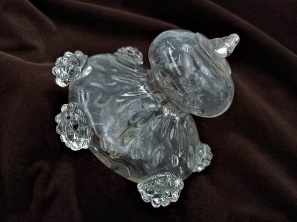 Antique Murano chandelier lower finial ball clear glass