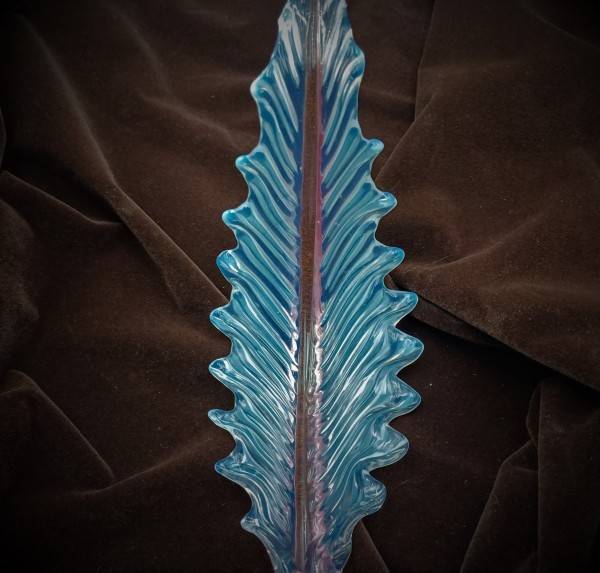 Italian Chandelier glass Leaf pink and blue