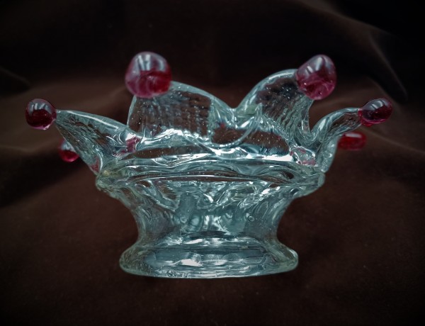 Venetian Chandelier Glass Stem Collar With Red Tips 