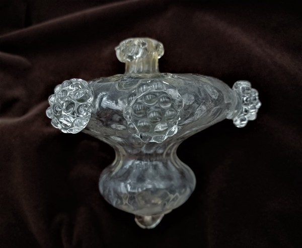 Antique Murano chandelier lower finial ball clear glass