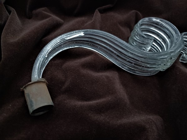 Antique Murano Chandelier Clear Glass Crook Scroll