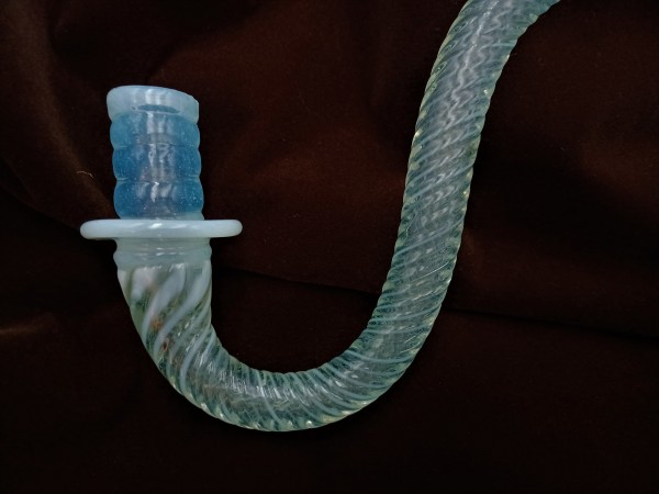 Antique Murano milky blue Glass Chandelier arm