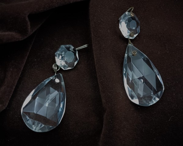 Crystal chandelier pear drops 2 pack