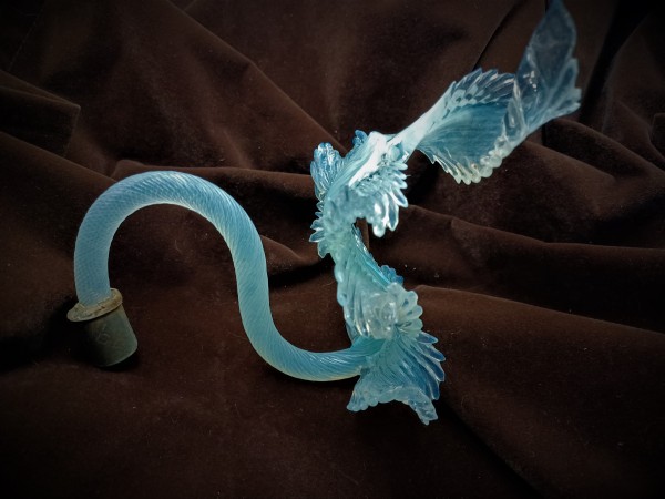 Original Antique Venetian Chandelier blue glass Leaf 