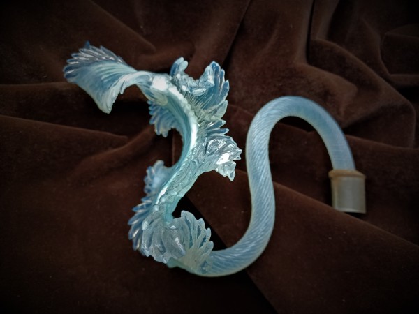 Original Antique Venetian Chandelier blue glass Leaf 