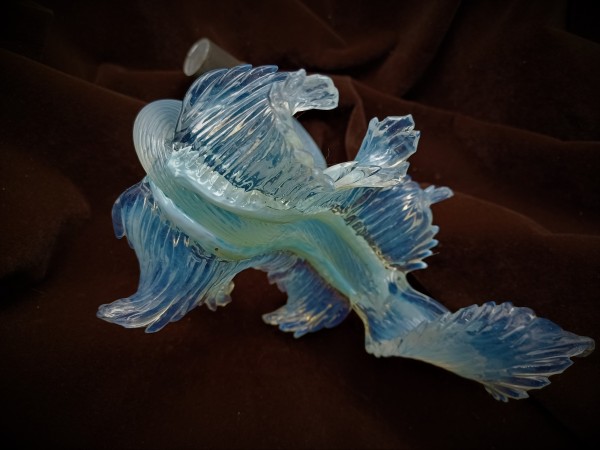 Original Antique Venetian Chandelier blue glass Leaf 