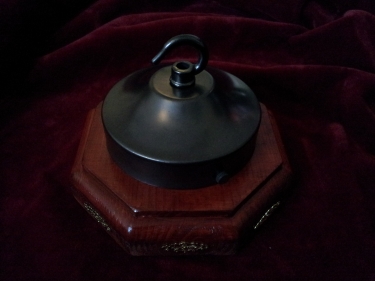 Red mahogany style wooden pattress octagon antique bronze effect ceiling rose with open hook