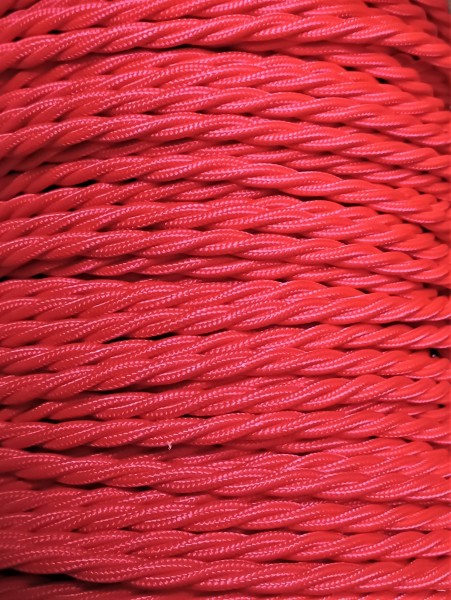 Red Braided Lighting Cable 3 core 0.50mm