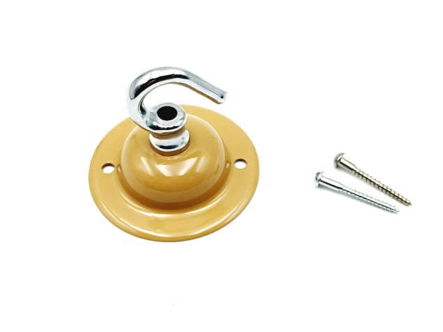 Beige and chrome ceiling rose hook large or small with optional chain