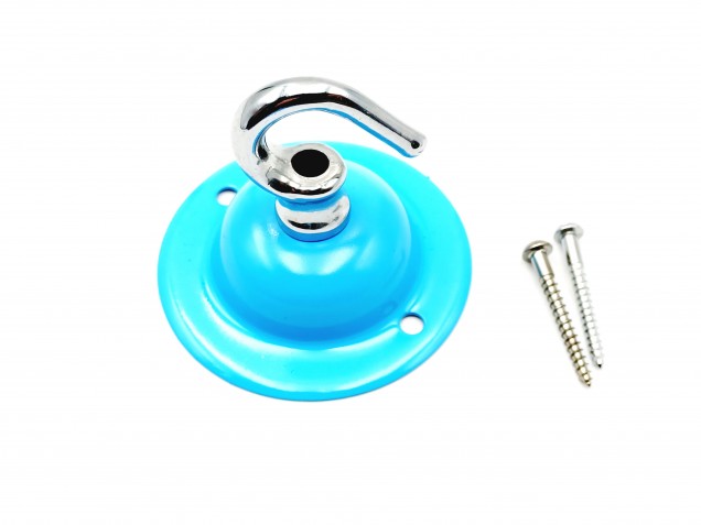 Blue and chrome ceiling rose hook large or small with optional chain