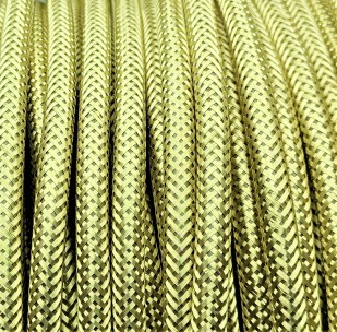100 Metres of Braided Round metallic flex wire in Brass 3 core 0.50mm 