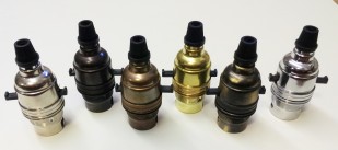 Switched Cord Grip Lampholder Various Finishes B22 Large Standard Bayonet Cap