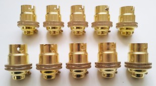 Brass Plated Bulb Holder Lamp Holder BC - B22 PLAIN SKIRT